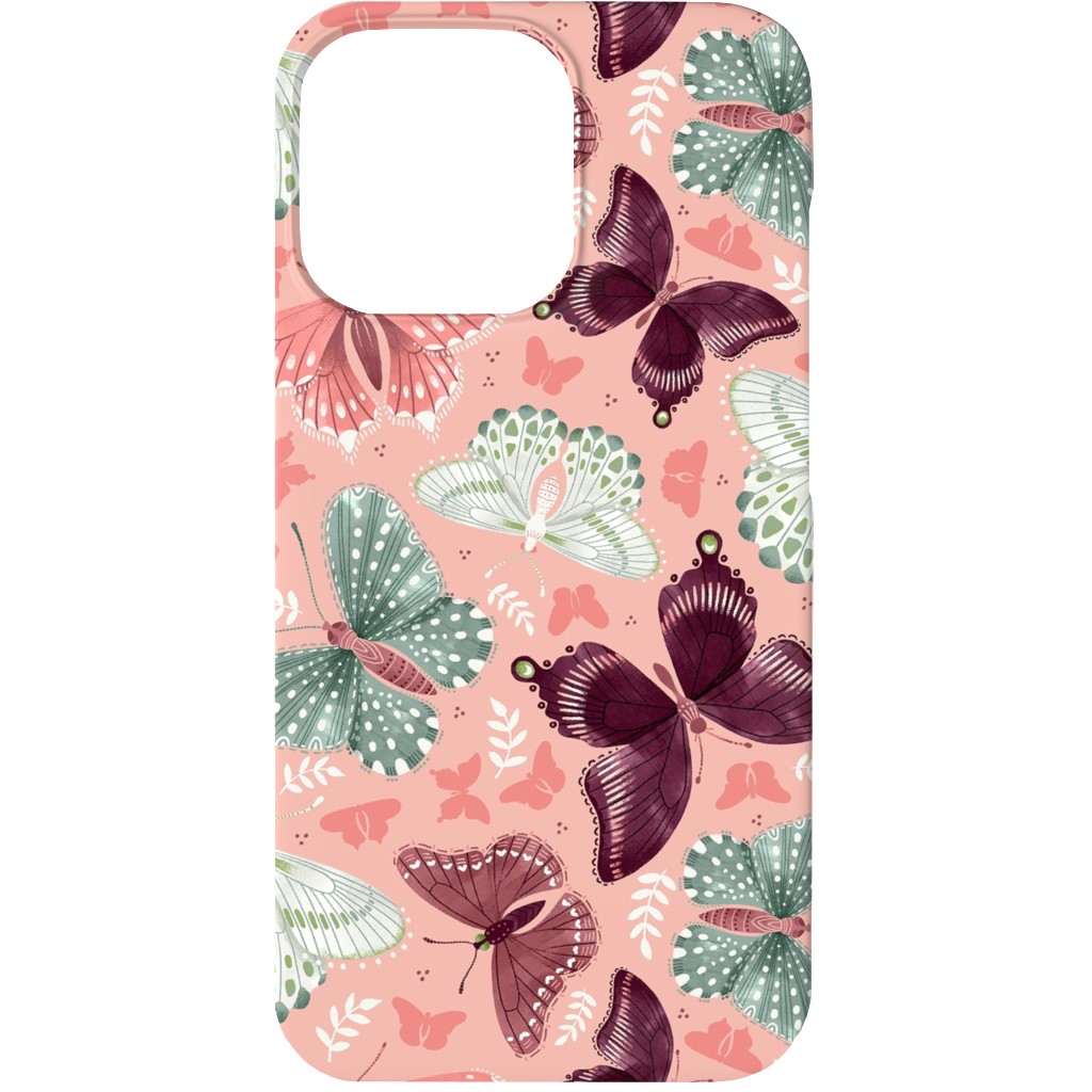 Romantic Butterflies - Pink Phone Case, Slim Case, Matte, iPhone 13, Pink