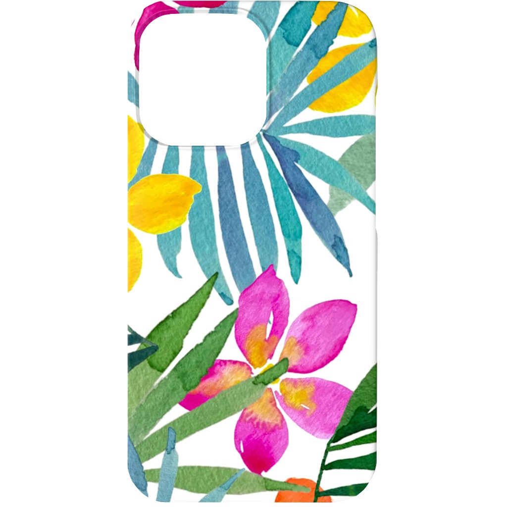 Watercolor Tropical Vibes Phone Case, Slim Case, Matte, iPhone 13, Multicolor
