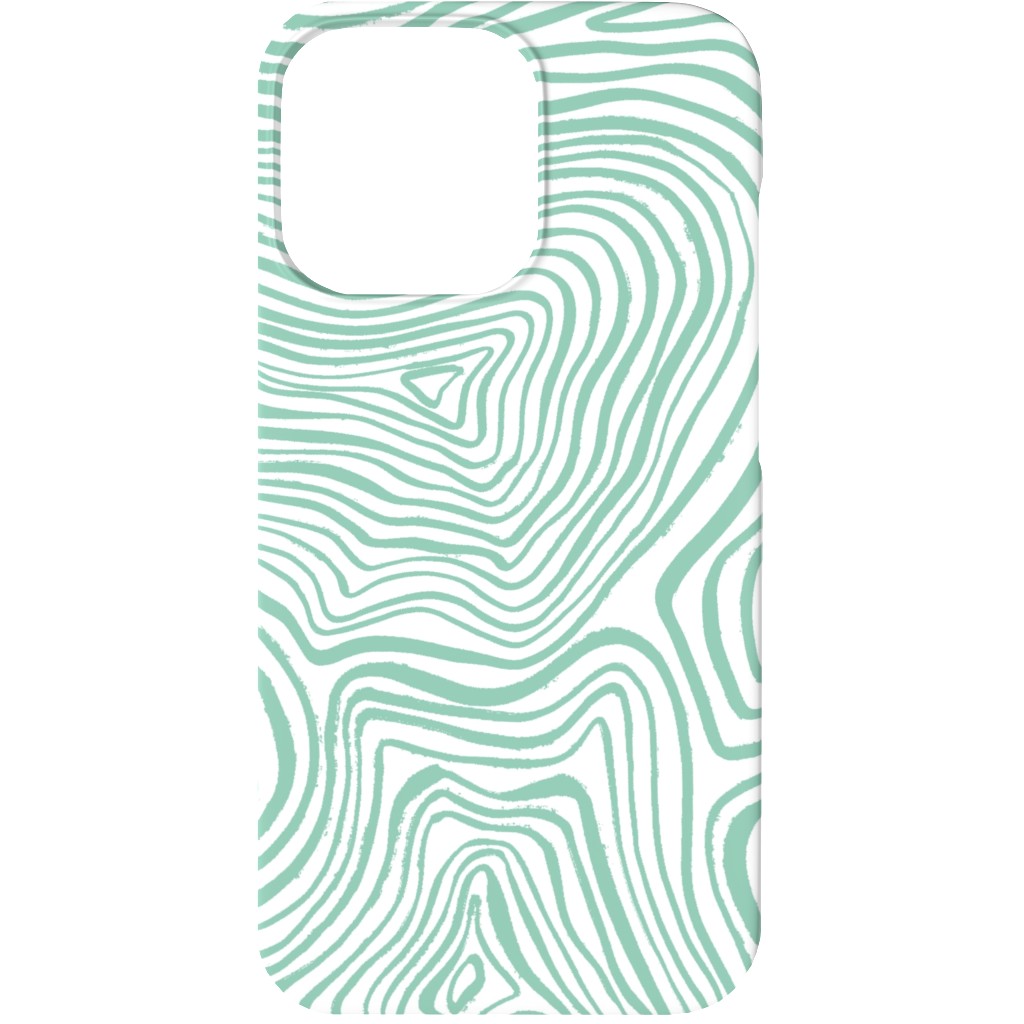 Abstract Wavy Lines - Green Phone Case, Slim Case, Matte, iPhone 13, Green, Classic Green