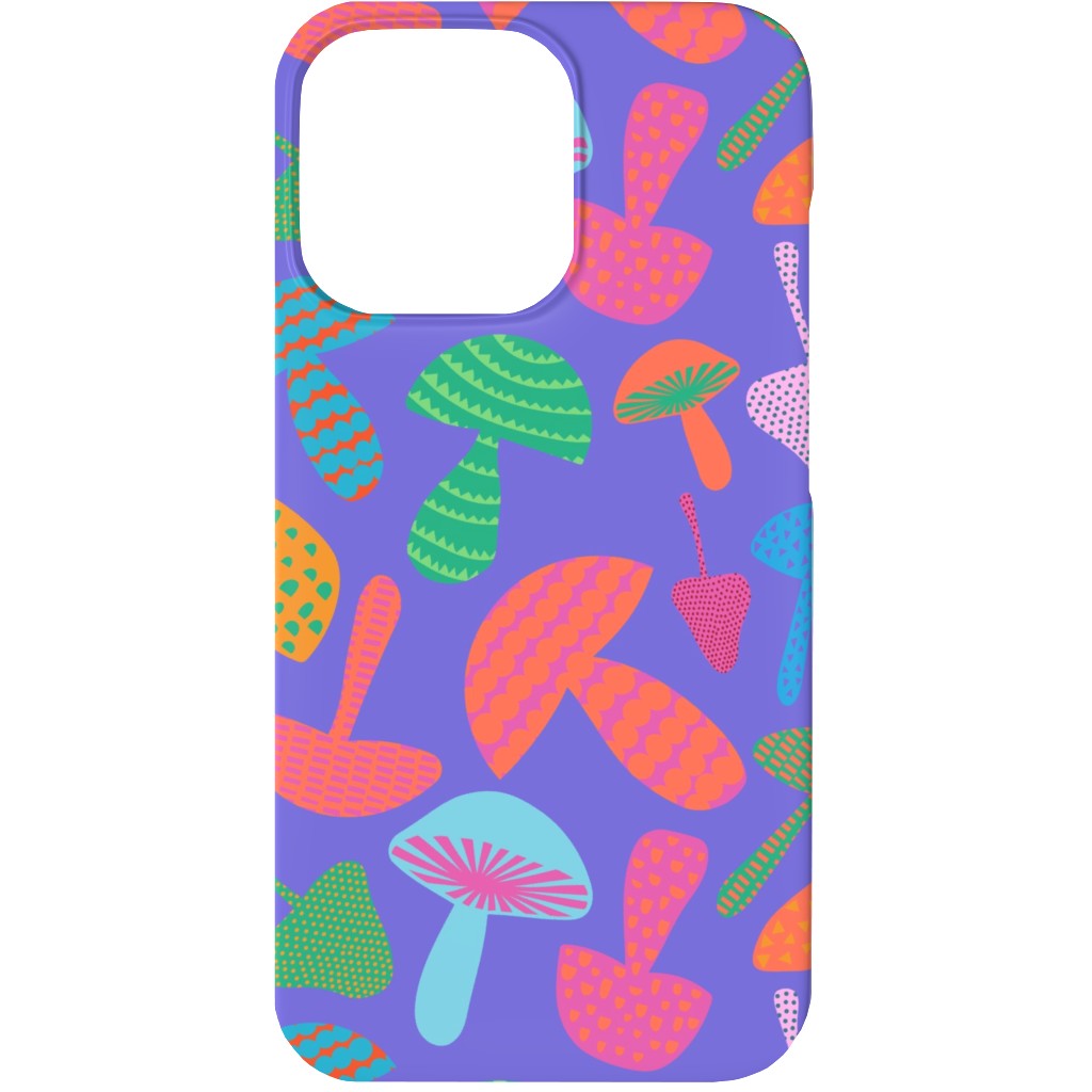 Mushroom Tossed - Bold Phone Case, Slim Case, Matte, iPhone 13, Purple, Purple