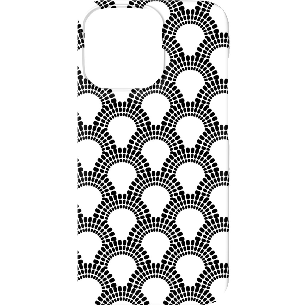 Scallops - Black and White Phone Case, Slim Case, Matte, iPhone 13, Black, Black