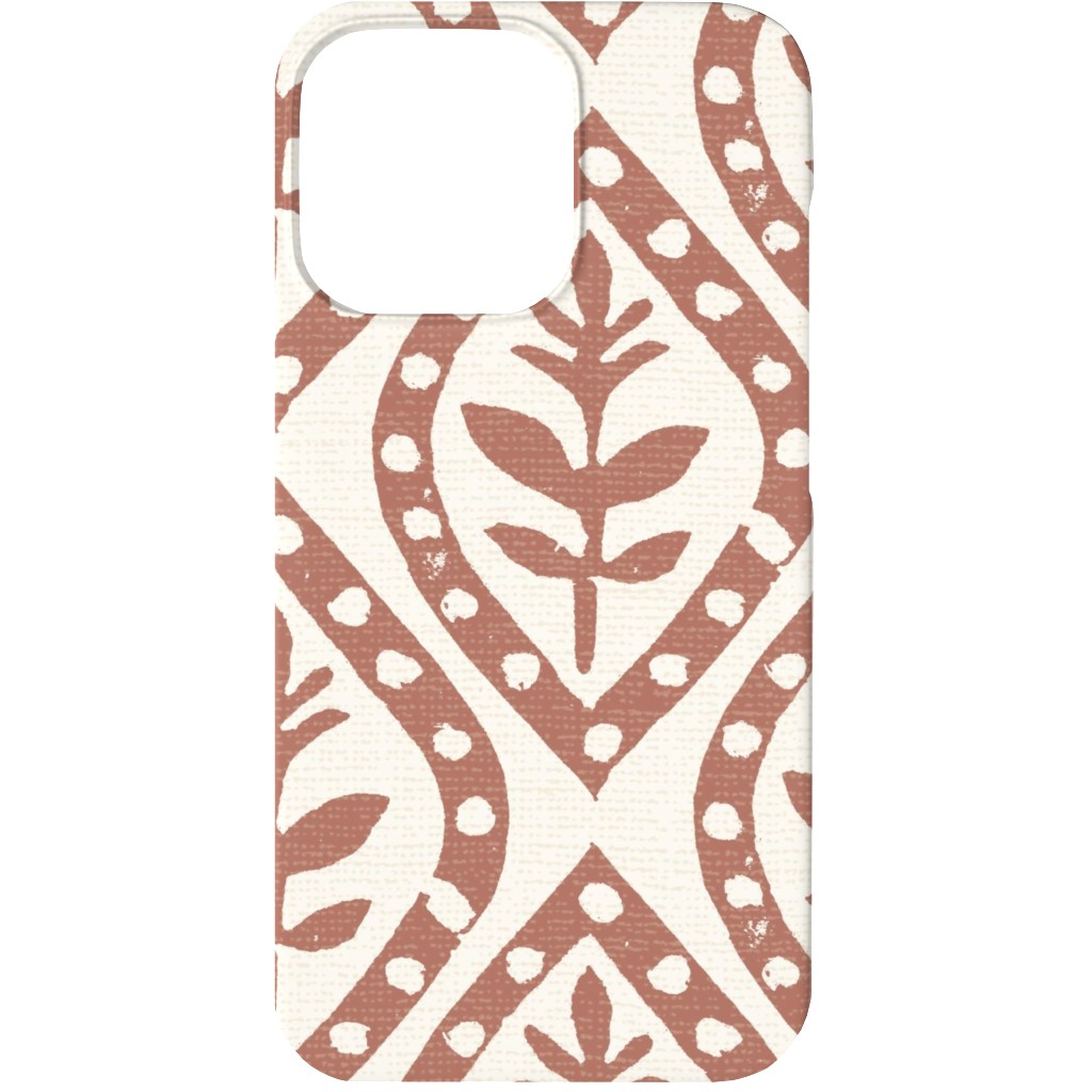 Molly's Print - Terracotta Phone Case, Slim Case, Matte, iPhone 13, Brown, Brown