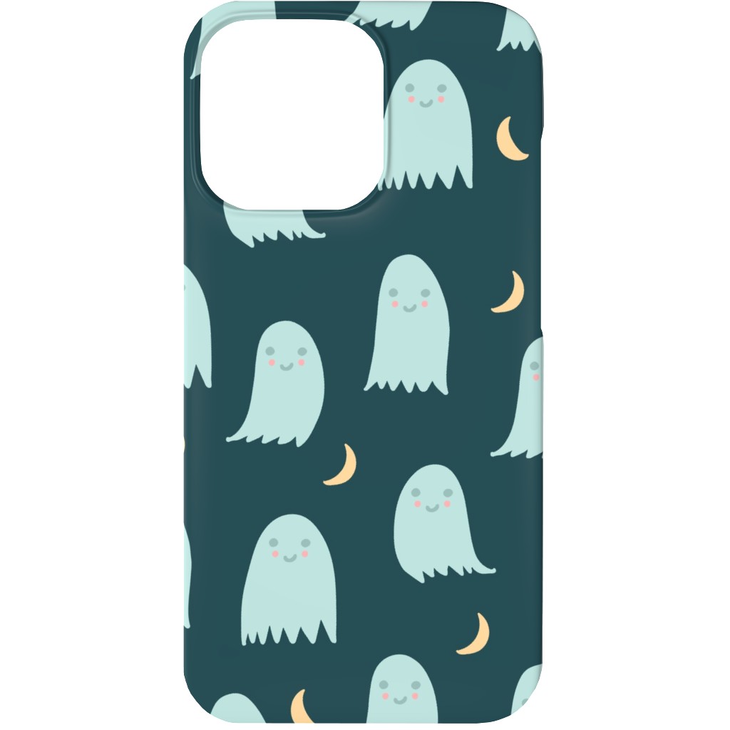 Cute Halloween Ghosts Phone Case, Slim Case, Matte, iPhone 13, Green