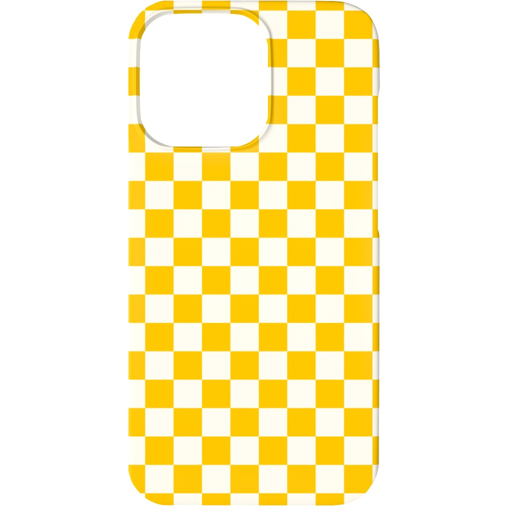 Checkered Pattern - Yellow Phone Case, Slim Case, Matte, iPhone 13, Yellow, Classic Yellow
