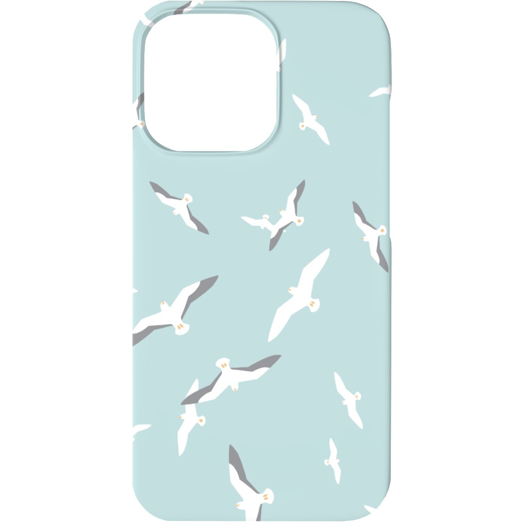 Flying Seagulls - Blue Phone Case, Slim Case, Matte, iPhone 13, Blue, True Blue