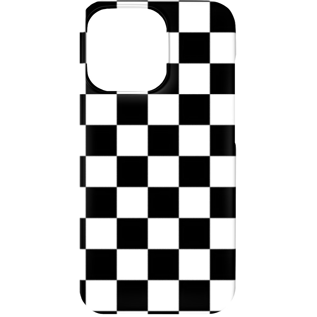 Checker - Black and White Phone Case, Slim Case, Matte, iPhone 13, Black