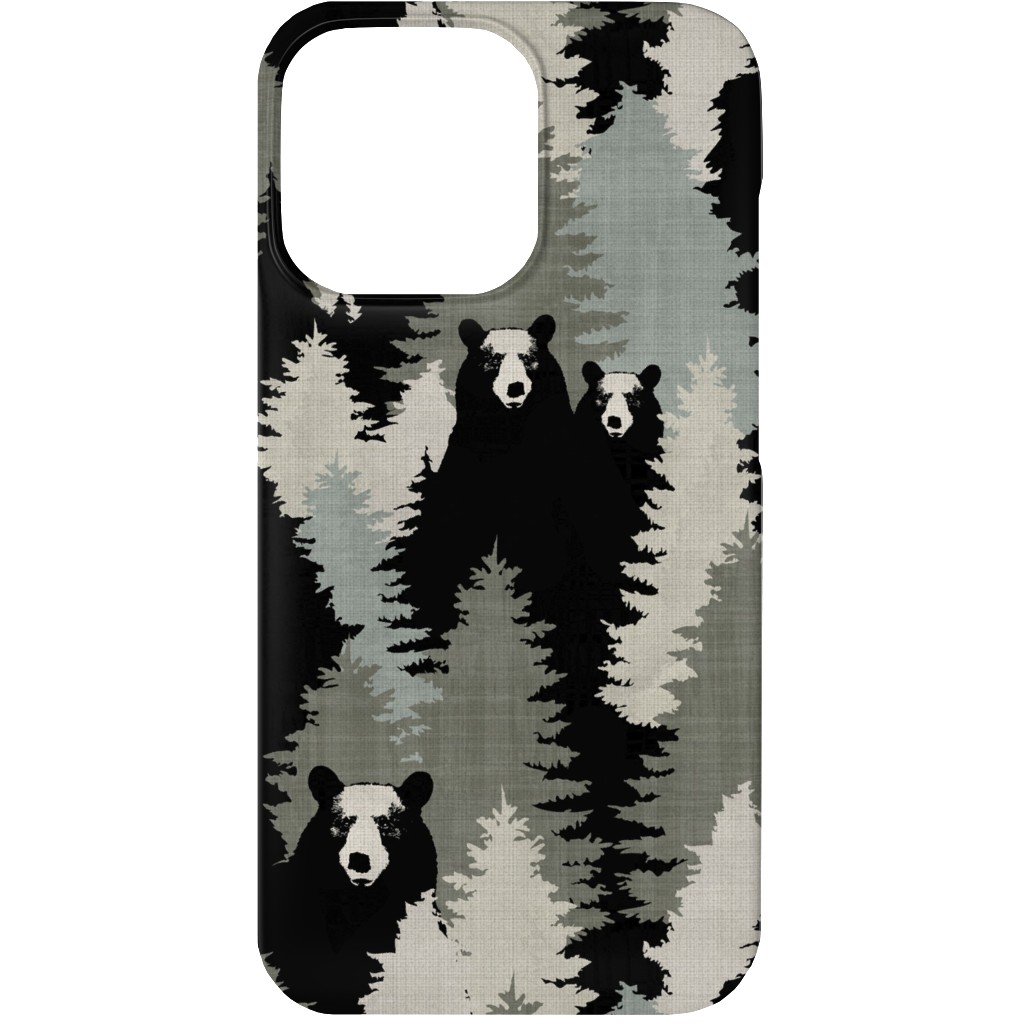 Bears Texture - Green Phone Case, Slim Case, Matte, iPhone 13, Green