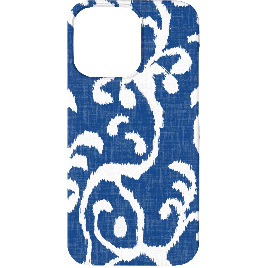 Lucette Ikat - Navy Phone Case, Slim Case, Matte, iPhone 13, Blue, True Blue