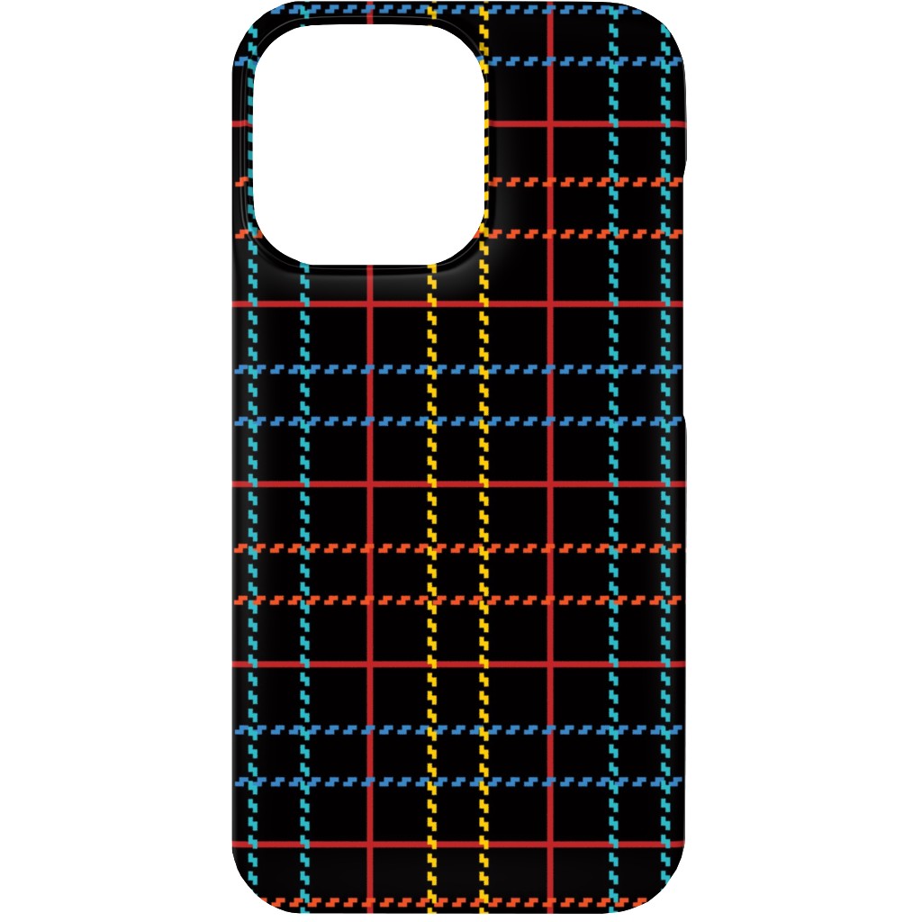 Grid Plaid - Dark Multi Phone Case, Slim Case, Matte, iPhone 13, Black