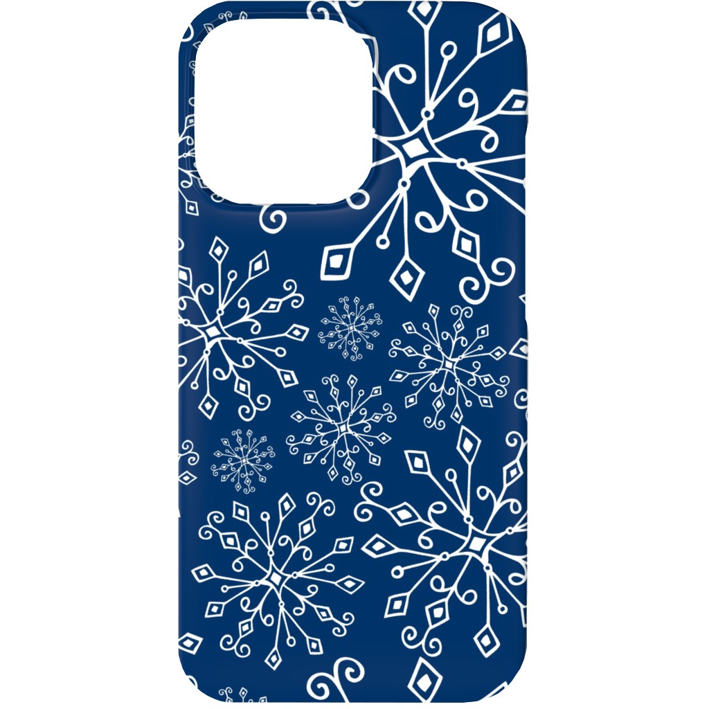 Frost Snowflakes Phone Case, Slim Case, Matte, iPhone 13, Blue, Imperial