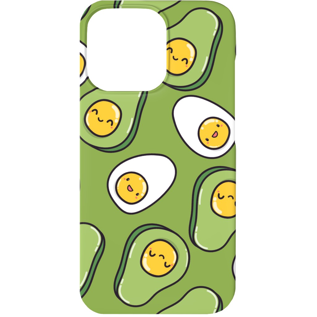 Cute Egg and Avocado - Green Phone Case, Slim Case, Matte, iPhone 13, Green, Classic Green