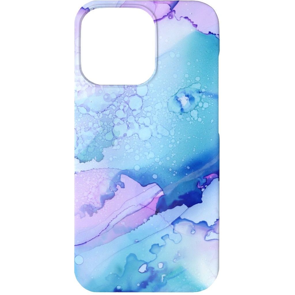 Watercolor Waves - Blue and Purple Phone Case, Slim Case, Matte, iPhone 13, Blue