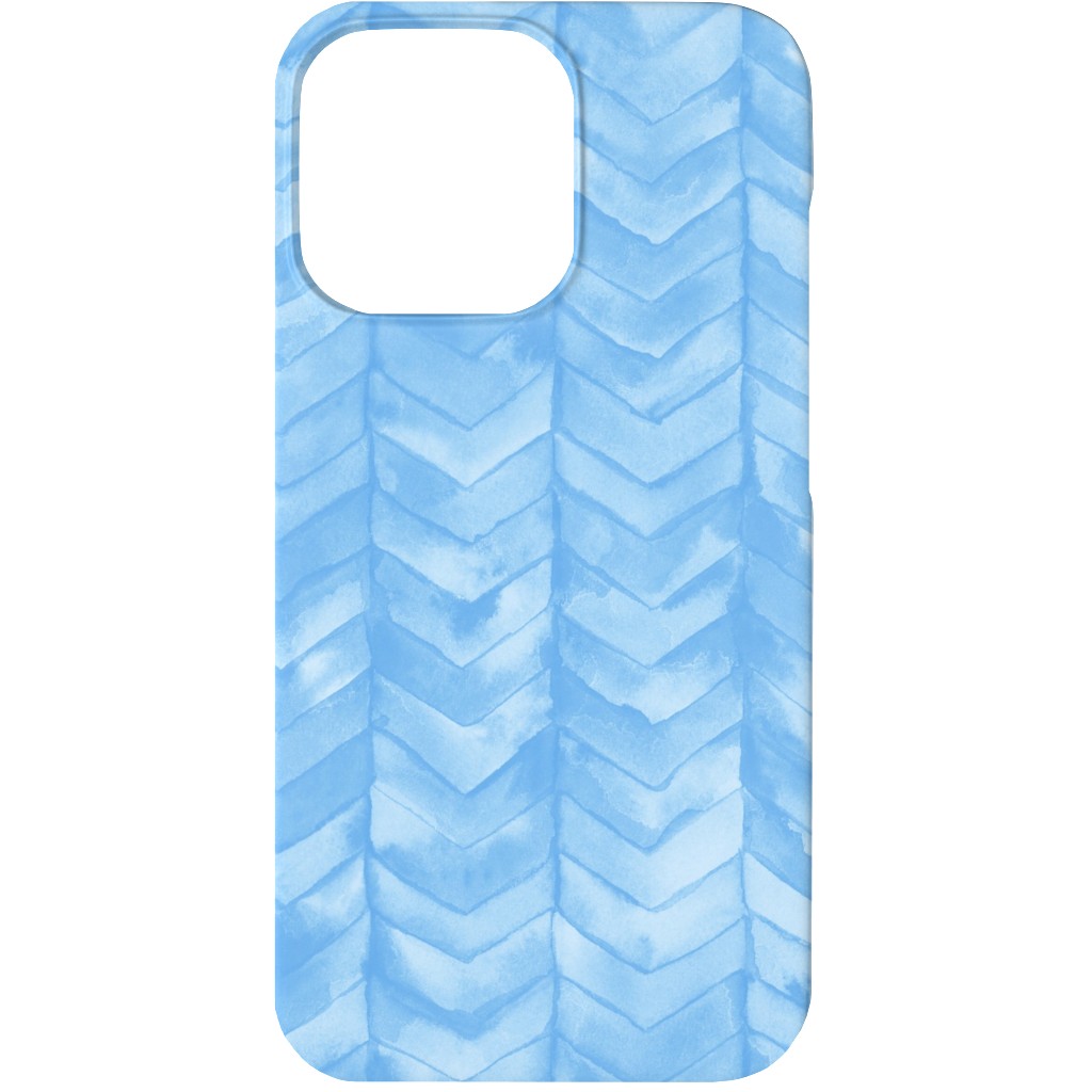 Watercolor Chevron Phone Case, Slim Case, Matte, iPhone 13, Blue, Light Blue
