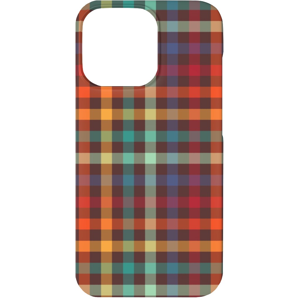Retro Rainbow Plaid Phone Case, Slim Case, Matte, iPhone 13, Multicolor