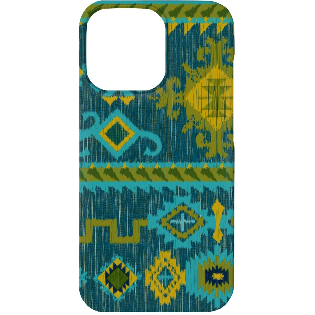 Kilim - Ocean Tones Phone Case, Slim Case, Matte, iPhone 13, Green