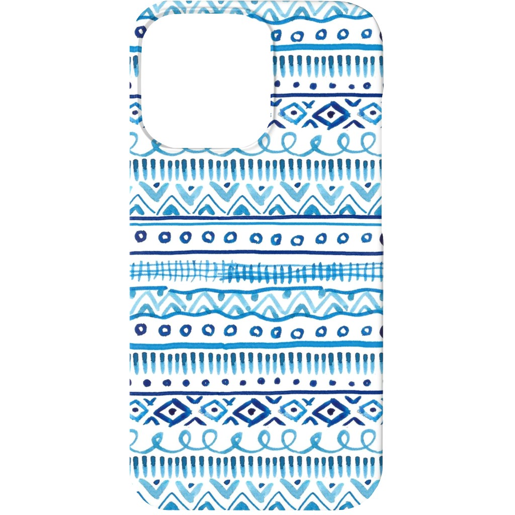 Painted Stripe - Blue Phone Case, Slim Case, Matte, iPhone 13, Blue