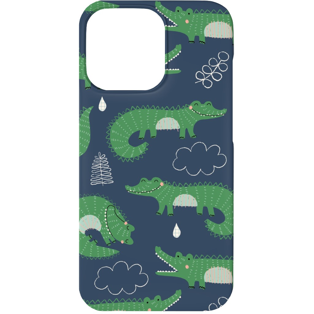 Cute Alligators - Green Phone Case, Slim Case, Matte, iPhone 13, Green, Classic Green