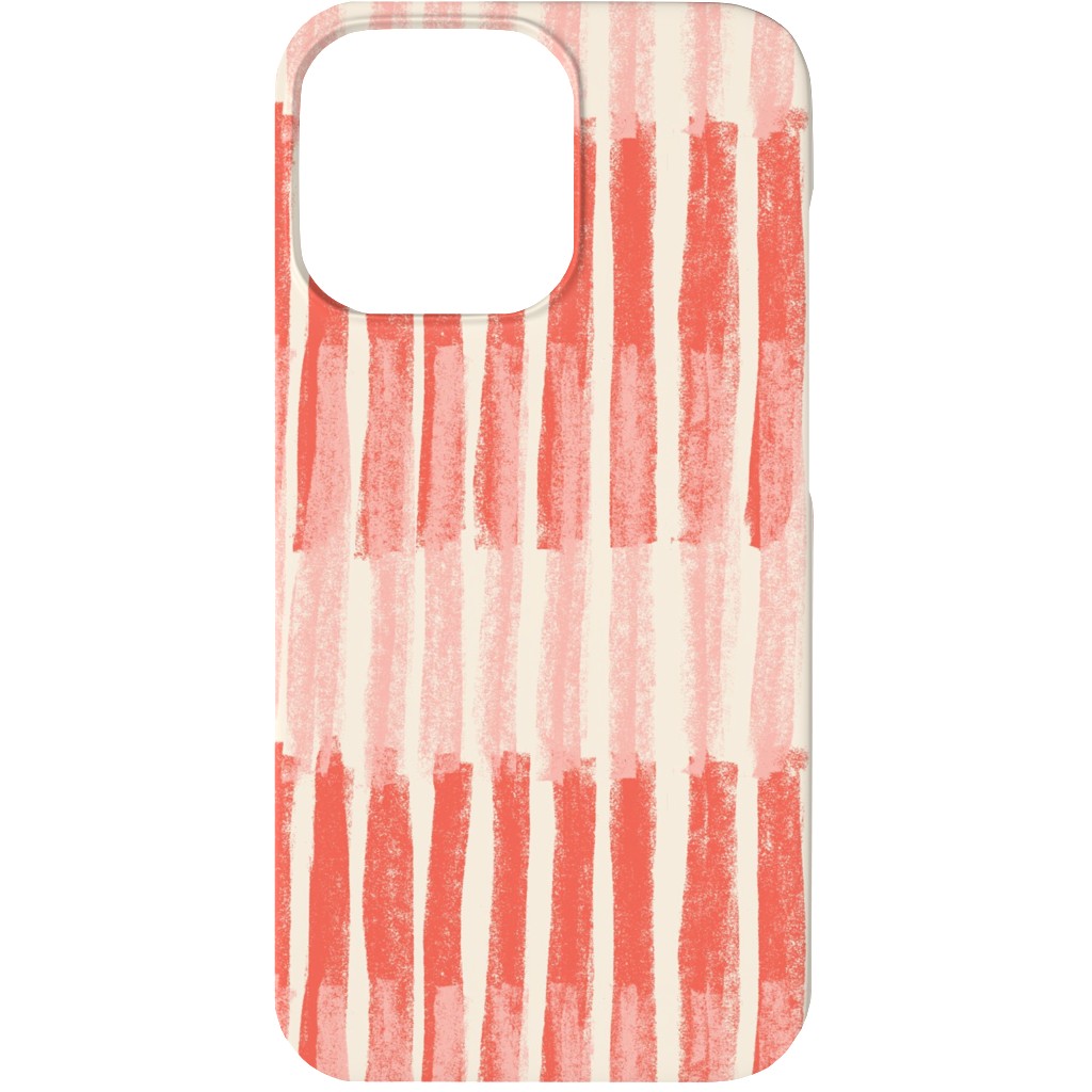 Strips - Coral Phone Case, Slim Case, Matte, iPhone 13, Pink