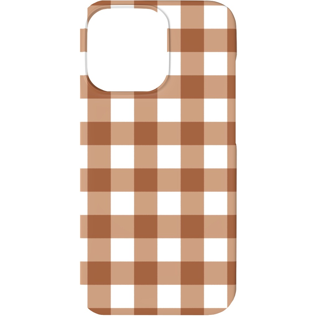 Gingham Plaid Check Phone Case, Slim Case, Matte, iPhone 13, Brown