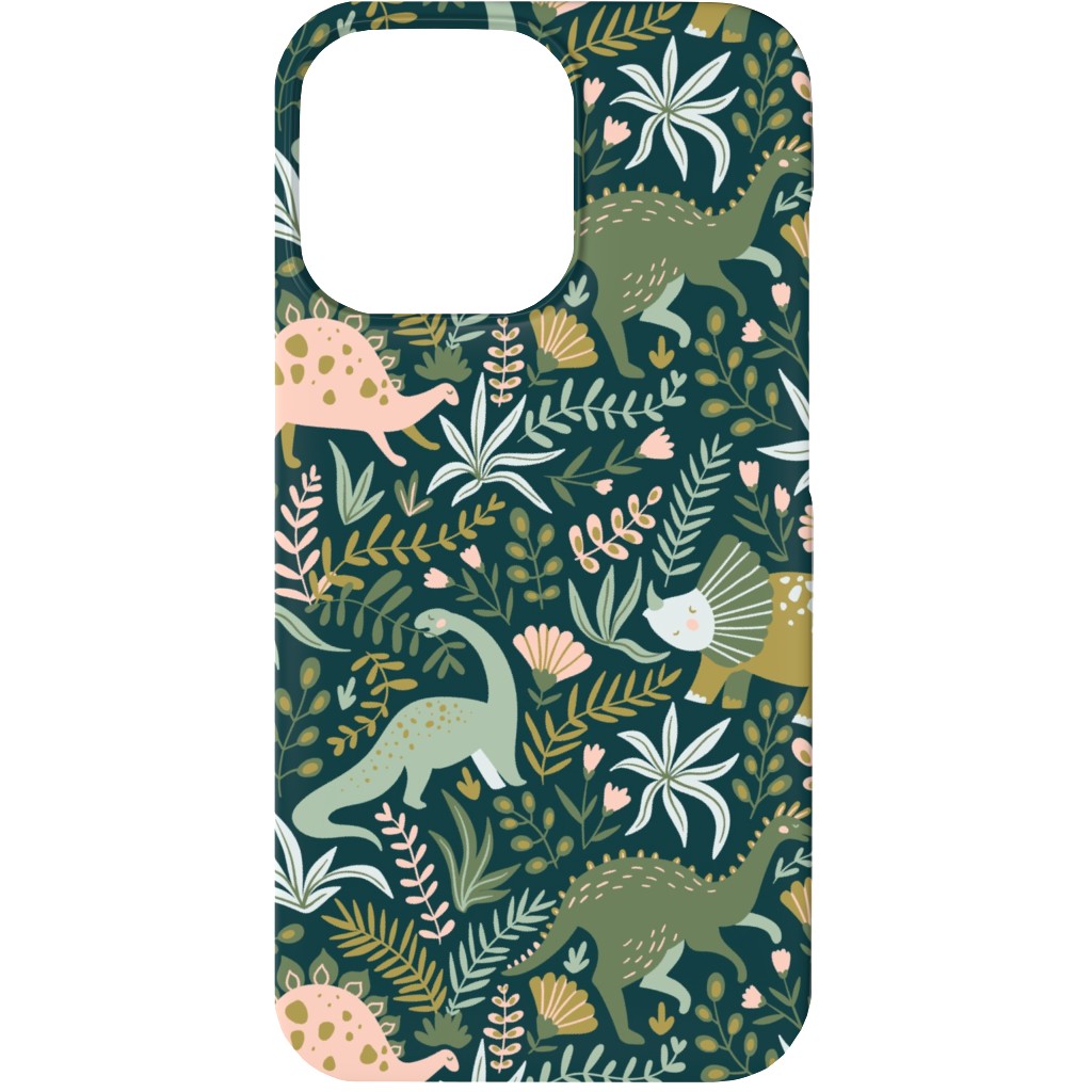 Dino - Green Phone Case, Slim Case, Matte, iPhone 13, Green, Classic Green