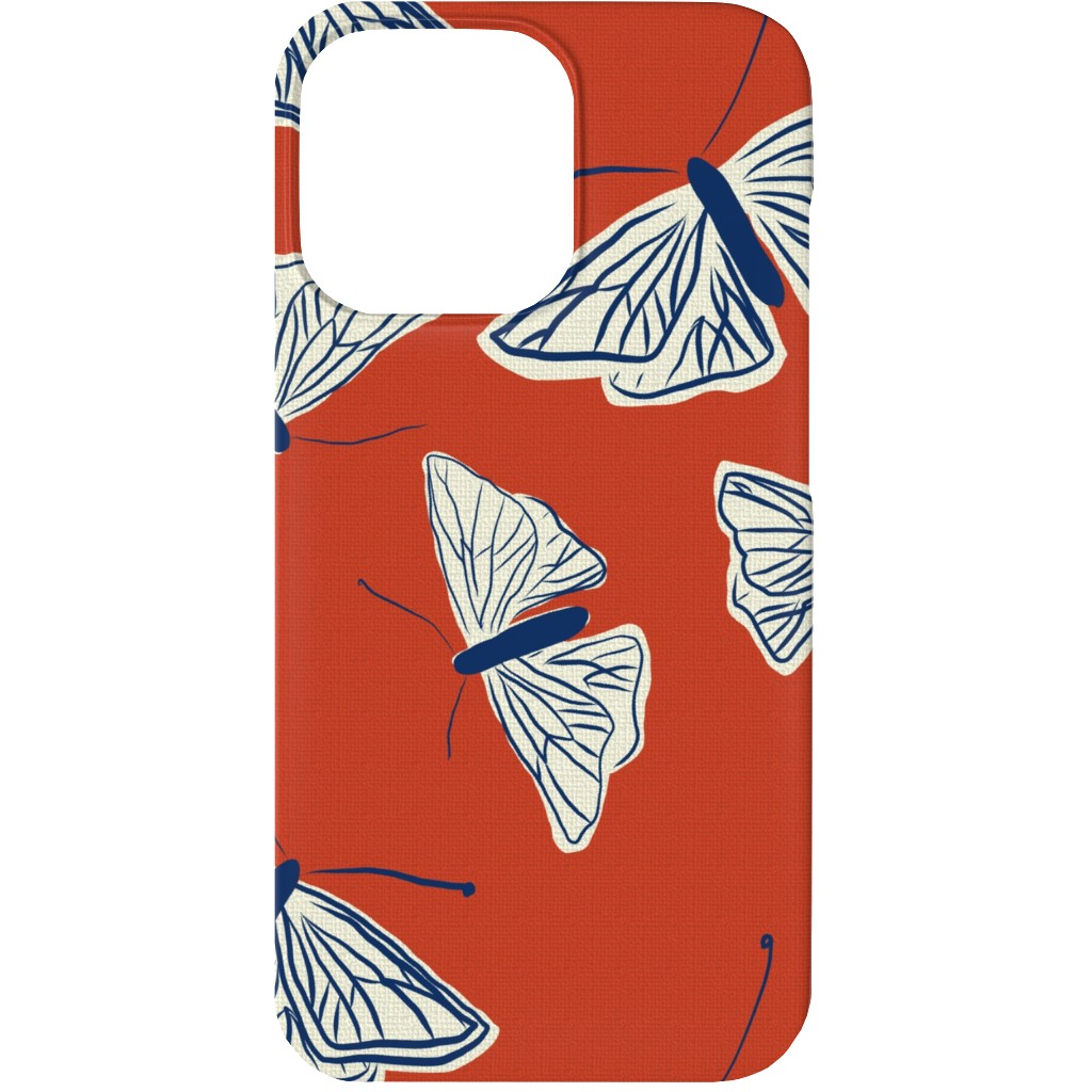 Moths - Rust Phone Case, Slim Case, Matte, iPhone 13, Red