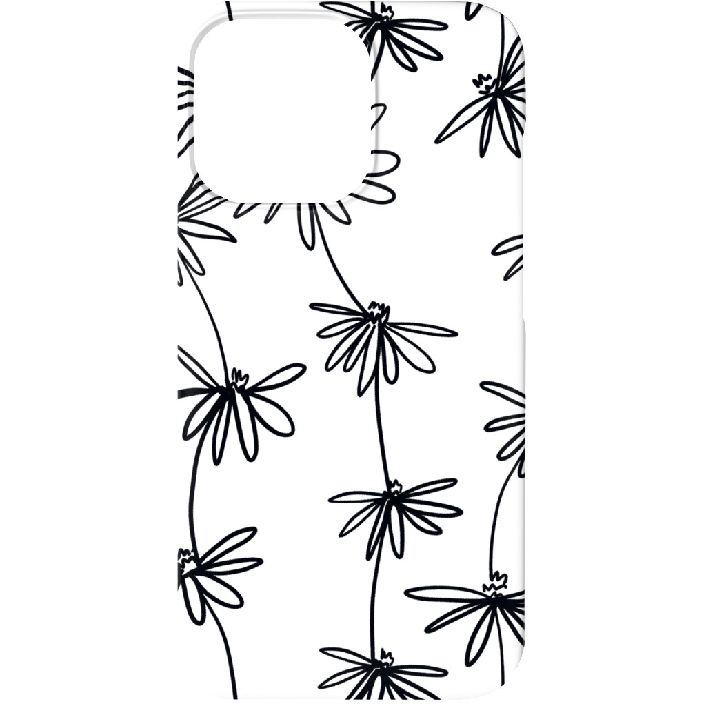 Daisy Chain - Black and White Phone Case, Slim Case, Matte, iPhone 13, White, White