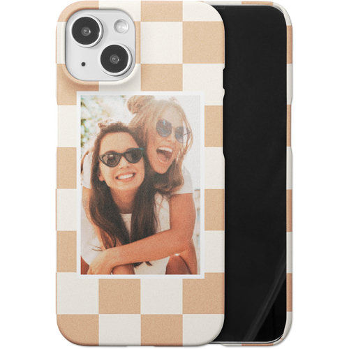 Checkerboard iPhone Case, Slim Case, Matte, iPhone 14, Beige, antique white