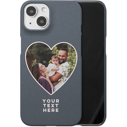 Heart Cutout iPhone Case, Slim Case, Matte, iPhone 14, Black