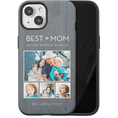 Whole World Love iPhone Case, Silicone Liner Case, Matte, iPhone 14, Pink, salmon