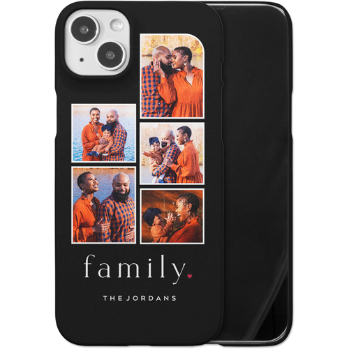 Family Heart iPhone Case, Slim Case, Matte, iPhone 14 Plus, Black