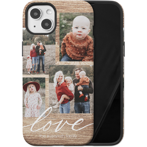 Rustic Love iPhone Case, Silicone Liner Case, Matte, iPhone 14 Plus, Brown