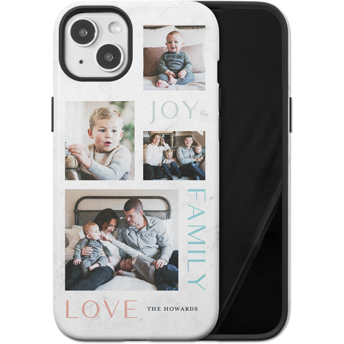 Marble Joy Family Love iPhone Case, Silicone Liner Case, Matte, iPhone 14 Plus, White