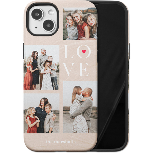 Sand Stacked Love iPhone Case, Silicone Liner Case, Matte, iPhone 14 Plus, Beige, rye