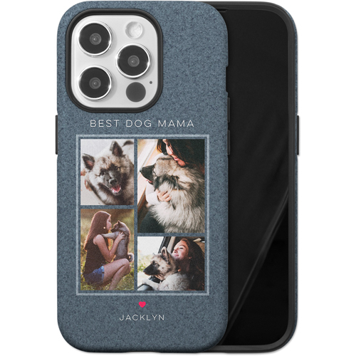 Forever Fur Love iPhone Case, Silicone Liner Case, Matte, iPhone 14 Pro, Blue