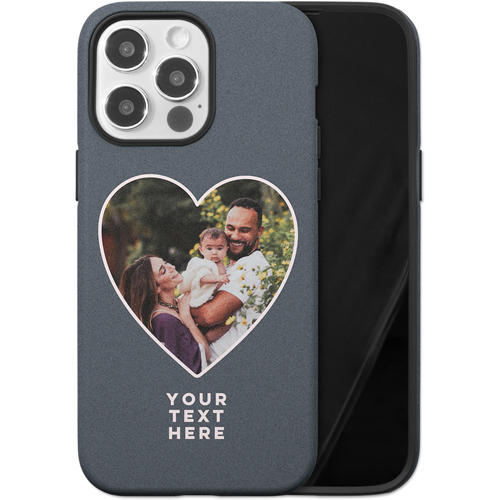 Heart Cutout iPhone Case, Silicone Liner Case, Matte, iPhone 14 Pro Max, Black