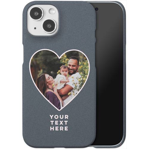 Heart Cutout iPhone Case, Slim Case, Matte, iPhone 15, Black