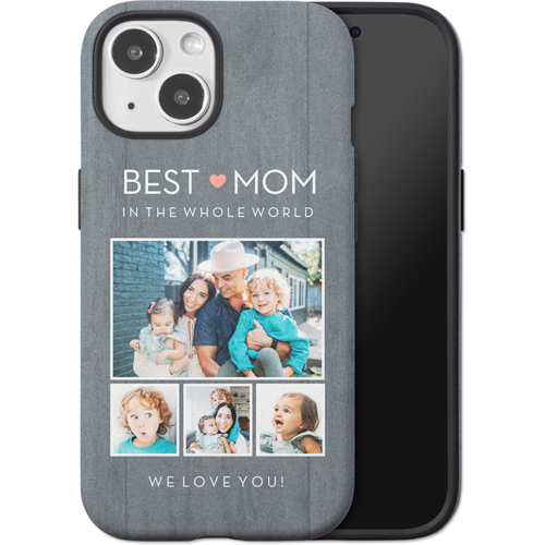 Whole World Love iPhone Case, Silicone Liner Case, Matte, iPhone 15, Pink, salmon