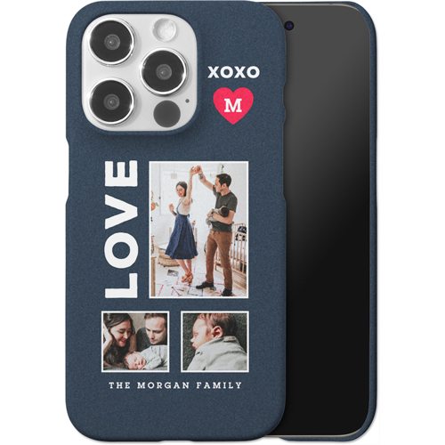 XOXO Heart Grid iPhone Case, Slim Case, Matte, iPhone 15 Pro, Red, fire engine