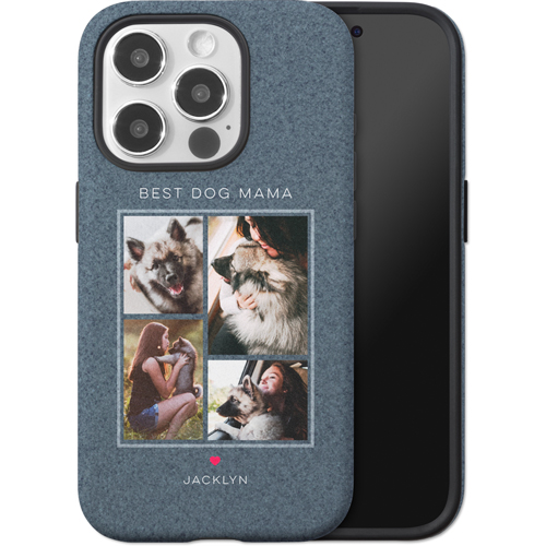 Forever Fur Love iPhone Case, Silicone Liner Case, Matte, iPhone 15 Pro, Blue, navy