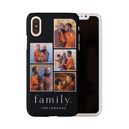 Family Heart iPhone Case, Slim Case, Matte, iPhone X, Black, black