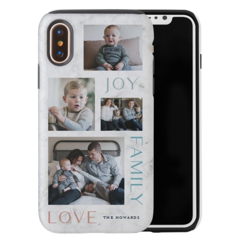 Marble Joy Family Love iPhone Case, Silicone Liner Case, Matte, iPhone X, White