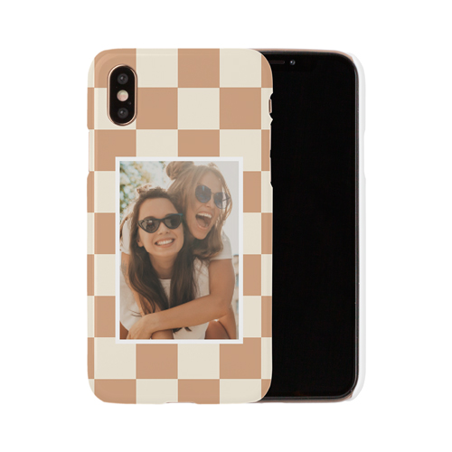 Checkerboard iPhone Case, Slim Case, Matte, iPhone XS, Beige, antique white