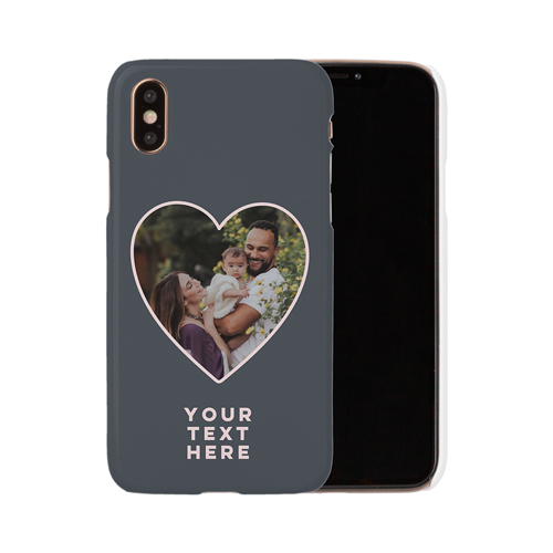 Heart Cutout iPhone Case, Slim Case, Matte, iPhone XS, Black