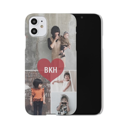 Heart Monogram iPhone Case, Slim Case, Matte, iPhone 11, Red, cherry