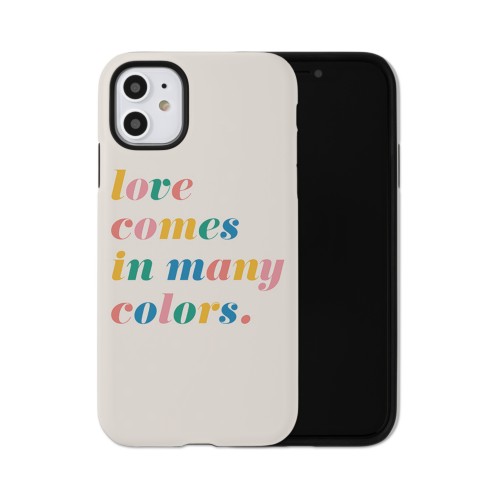 Love in Many Colors iPhone Case, Silicone Liner Case, Matte, iPhone 11, Multicolor