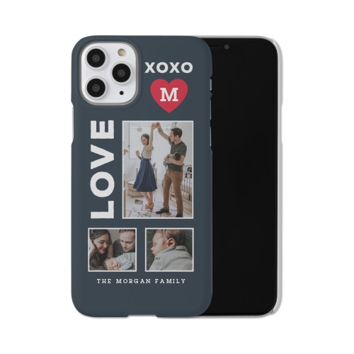 XOXO Heart Grid iPhone Case, Slim Case, Matte, iPhone 11 Pro, Red