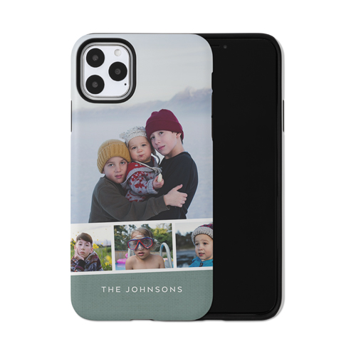 Filmstrip Banner iPhone Case, Silicone Liner Case, Matte, iPhone 11 Pro Max, Blue, lake