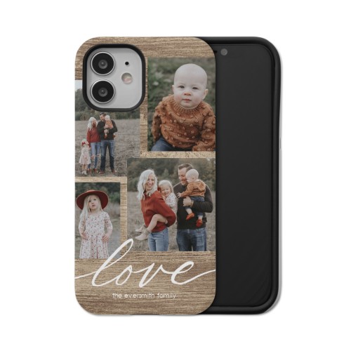 Rustic Love iPhone Case, Silicone Liner Case, Matte, iPhone 12, Brown