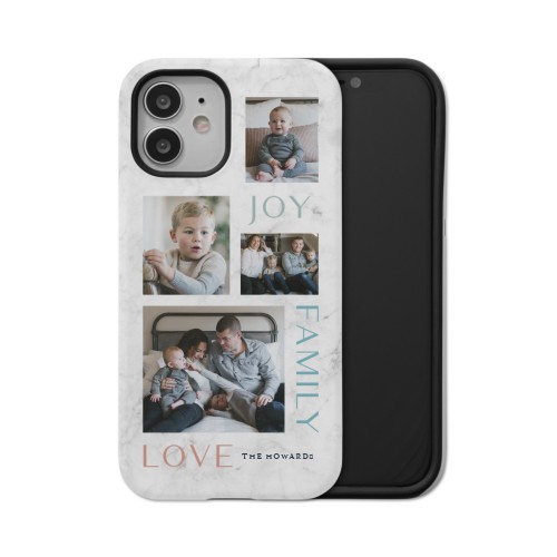 Marble Joy Family Love iPhone Case, Silicone Liner Case, Matte, iPhone 12, White