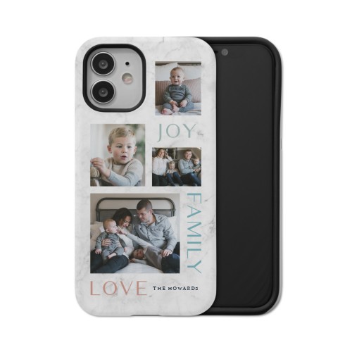 Marble Joy Family Love iPhone Case, Silicone Liner Case, Matte, iPhone 12, White, white